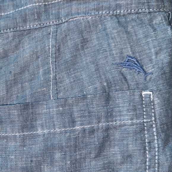 Tommy Bahama Men’s Reversible 100% Linen Shorts Size 33 Plaid & Chambray - Picture 6 of 9